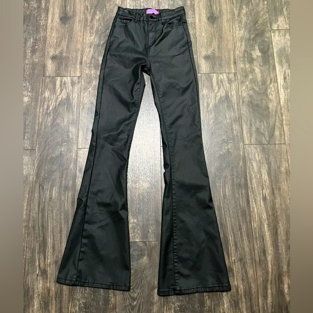 Edikted Leather Flare Pants